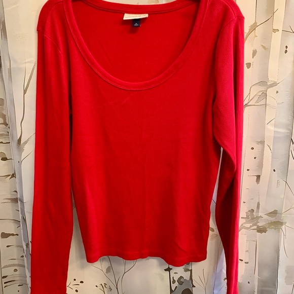 Universal Threads Women's Ribbed Red Long Sleeve Top Size XL EUC - Picture 1 of 4